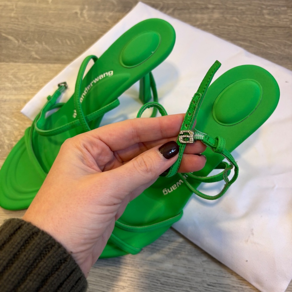 Alexander Wang Green Strappy Heeled Sandals - Picture 3 of 4